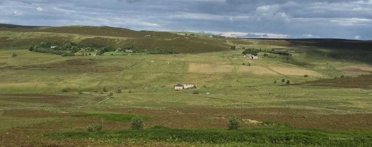 Shawbottom viewed from the Roaches, isolated and standing alone in the valley