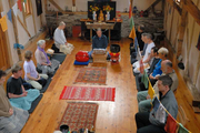 View of the inside of the meditation hall