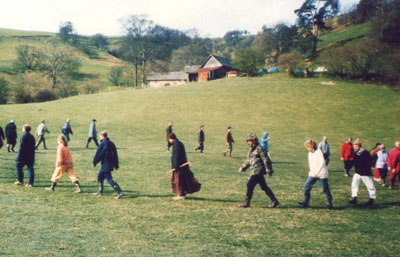 Walking meditation with Chan master Shengyen in Wales